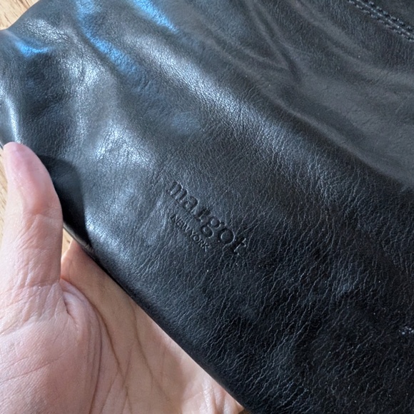 margot Black Pebbled Slouchy Double Strap Bag - Picture 5 of 7